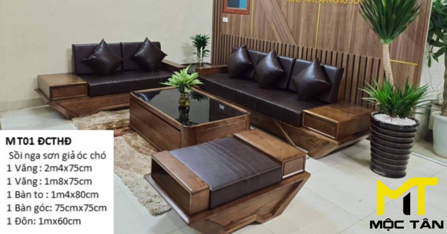 Sofa gỗ Sồi MT01 ĐCTHĐ