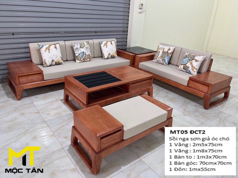 Sofa gỗ Sồi MT05 ĐCT2