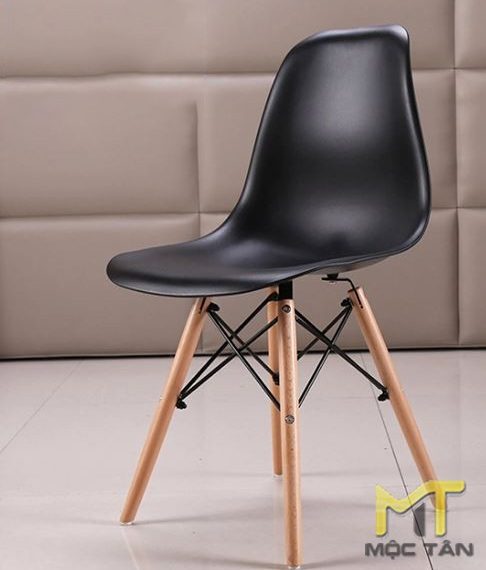 Ghế Cafe Eames DSW chân gỗ - GC02 - màu đen