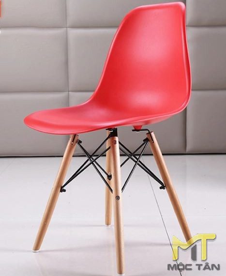 Ghế Cafe Eames DSW chân gỗ - GC02 - màu đỏ