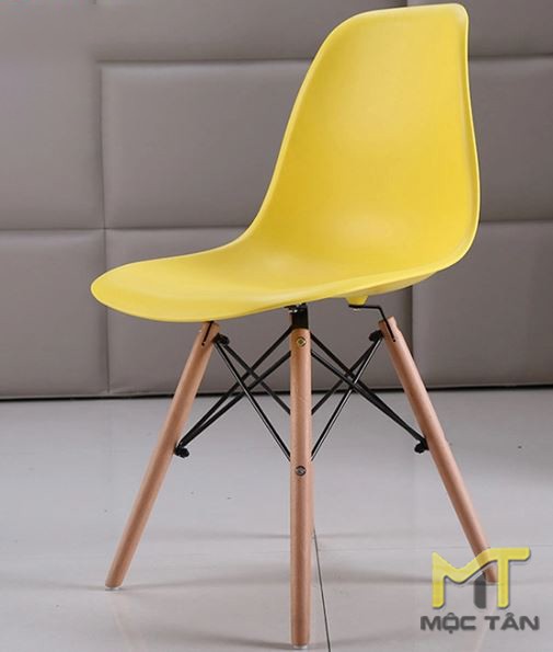 Ghế Cafe Eames DSW chân gỗ - GC02 - màu vàng