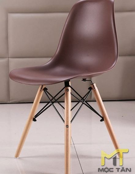 Ghế Cafe Eames DSW chân gỗ - GC02 - màu nâu